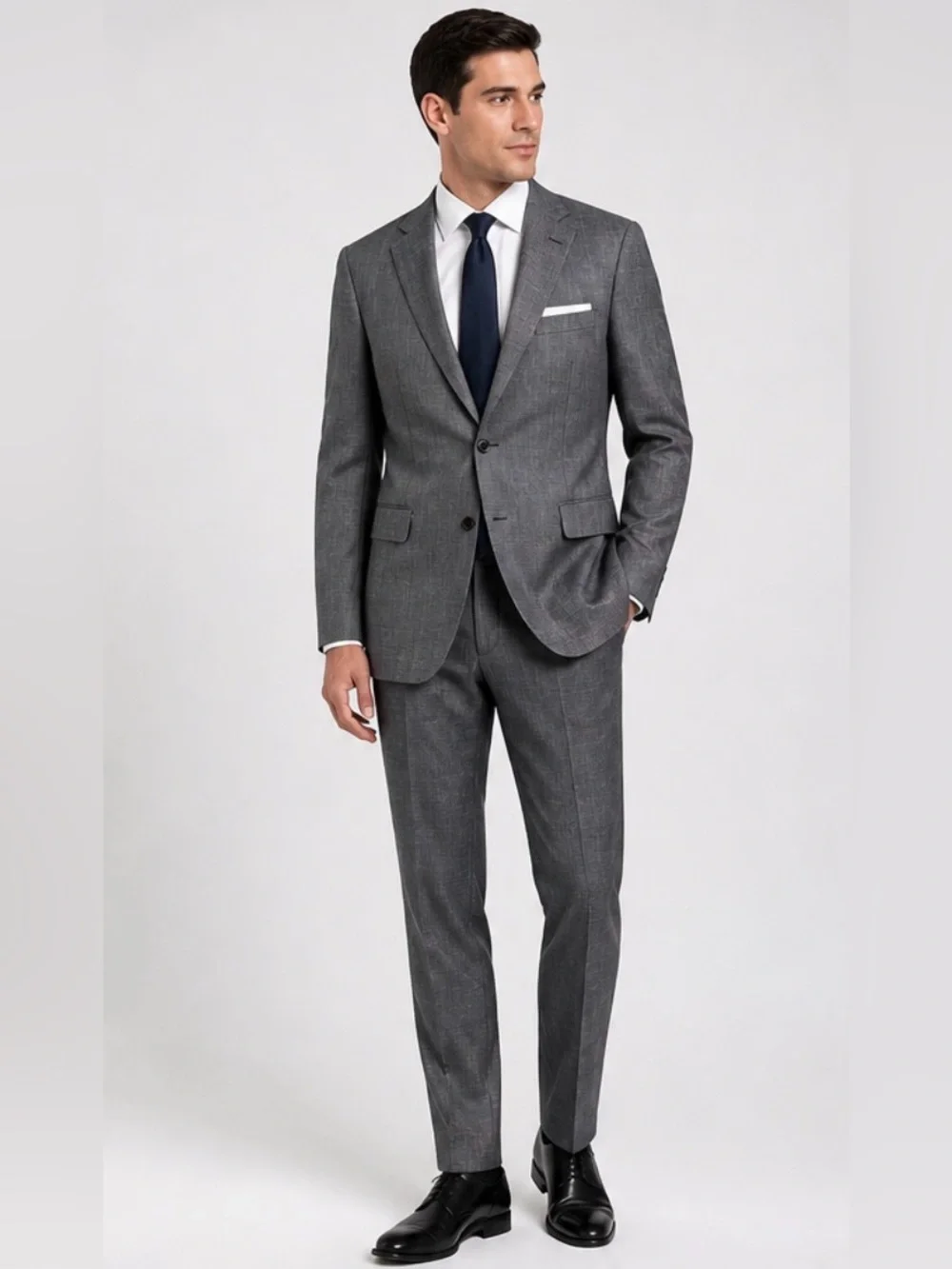Nordstrom Men's Shop Gray Wool Silk Linen‎ Blazer Sport Coat 44R